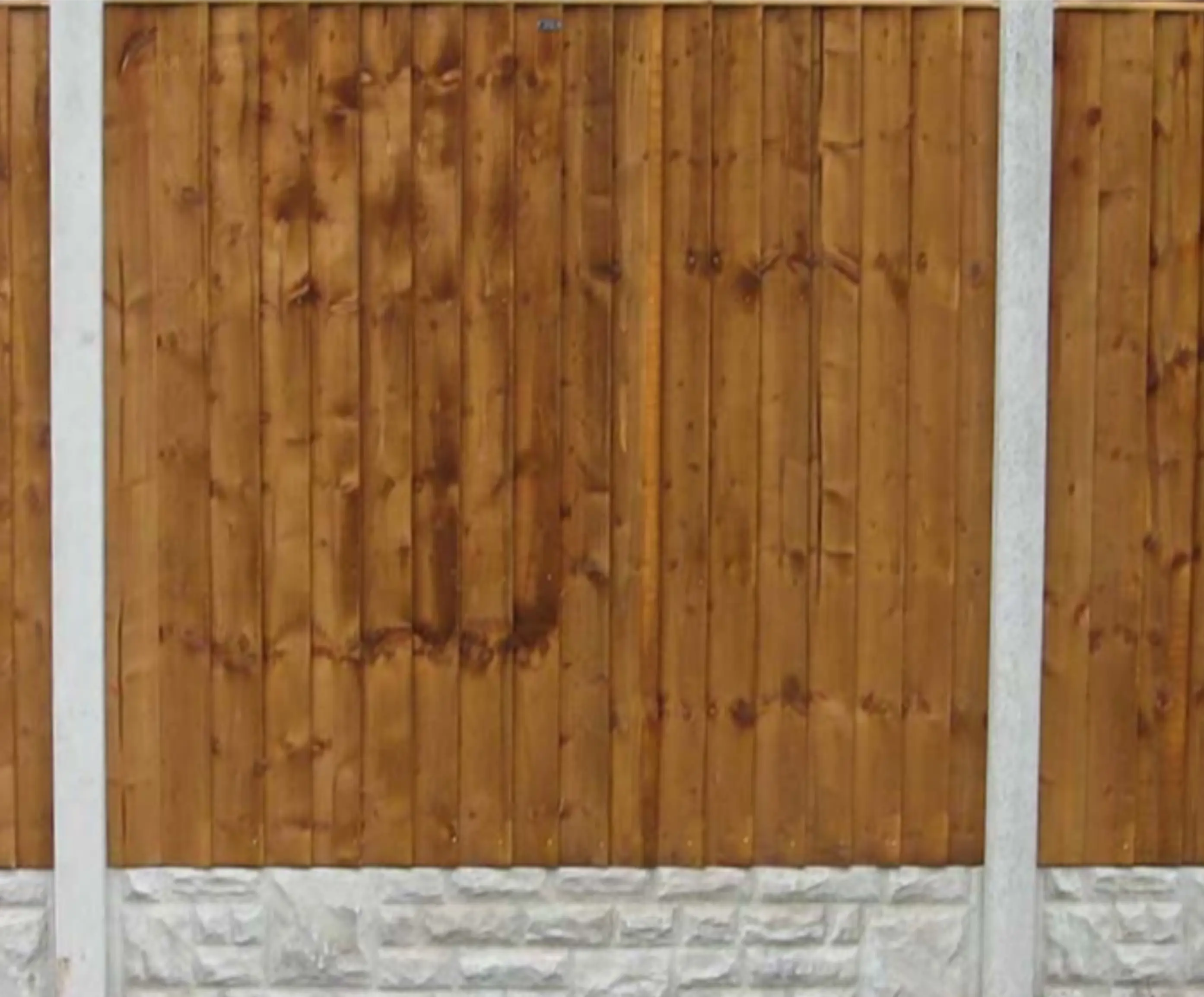 Strong Concrete posts gravel boards with featheredge fence panels, Carcroft